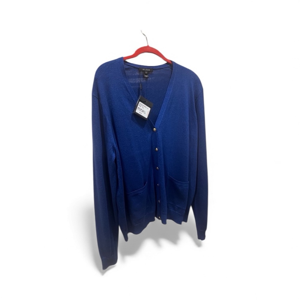 St. John Navy Knit with Gold Accent buttons New with tags, never worn